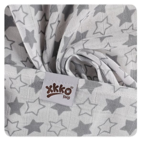 KIKKO BAMBUSOVÉ PLENY XKKO BMB 70X70 LITTLE STARS SILVER MIX 3KS - LÁTKOVÉ PLENY SKLÁDANÉ - PŘEBALOVÁNÍ