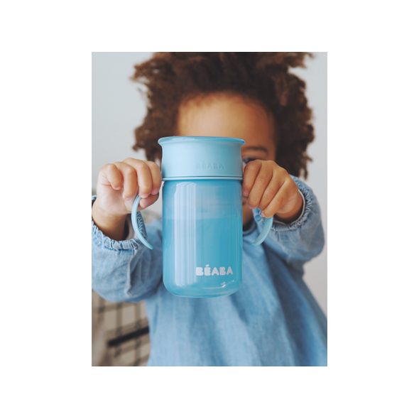BEABA HRNEK TRÉNOVACÍ 360° BLUE 340 ML 12M+ - DĚTSKÉ HRNEČKY - KRMENÍ