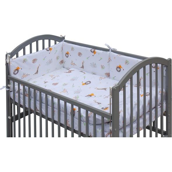 SCARLETT DĚTSKÁ POSTÝLKA S KOMPLETNÍ VÝBAVOU SCARLETT 120 X 60 CM ŠEDÁ - GONA - DŘEVĚNÉ POSTÝLKY - SPINKÁNÍ