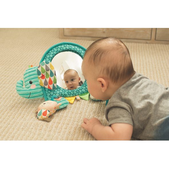 INFANTINO ZÁVĚSNÝ PULTÍK S AKTIVITAMI A ZRCÁTKEM SLON - HRAČKY K ZAVĚŠENÍ - PRO DĚTI