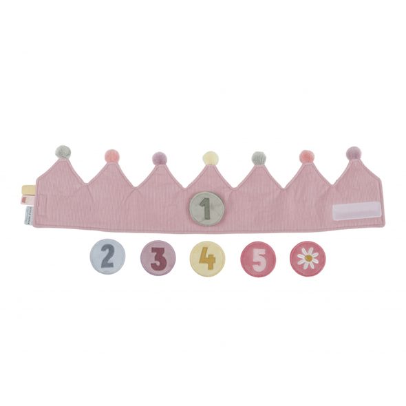 LITTLE DUTCH NAROZENINOVÁ KORUNKA S ČÍSLY PINK - HRAČKY PRO DĚTI - PRO DĚTI