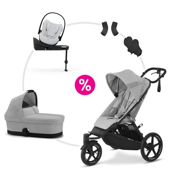 CYBEX SET 6V1 AVI SPIN FOG GREY + COT S + CLOUD G + BASE G + ADAPTÉRY 2025 - DVOJKOMBINACE - KOČÁRKY A PŘÍSLUŠENSTVÍ