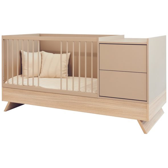 KOMBI POSTÝLKA FAKTUM SIENNA 3V1 CAPPUCCINO 70X - DŘEVĚNÉ POSTÝLKY - SPINKÁNÍ