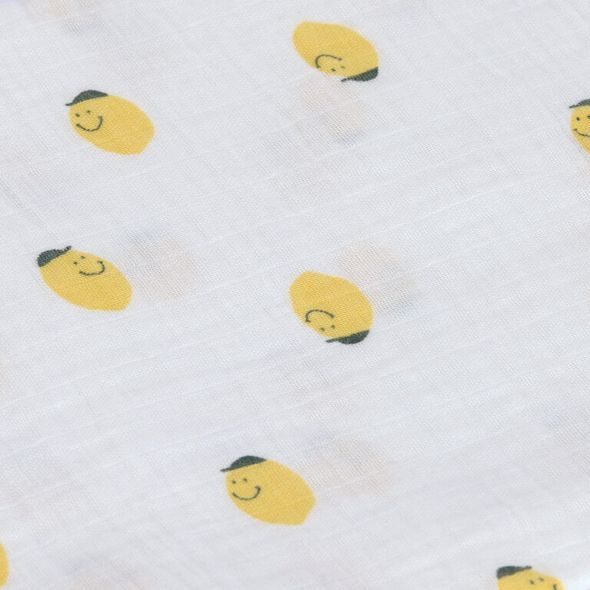 LÄSSIG BABIES SWADDLE BURP BLANKET 85X85 HAPPY FRUITS LEMON - LÁTKOVÉ PLENY ALL IN ONE - PŘEBALOVÁNÍ