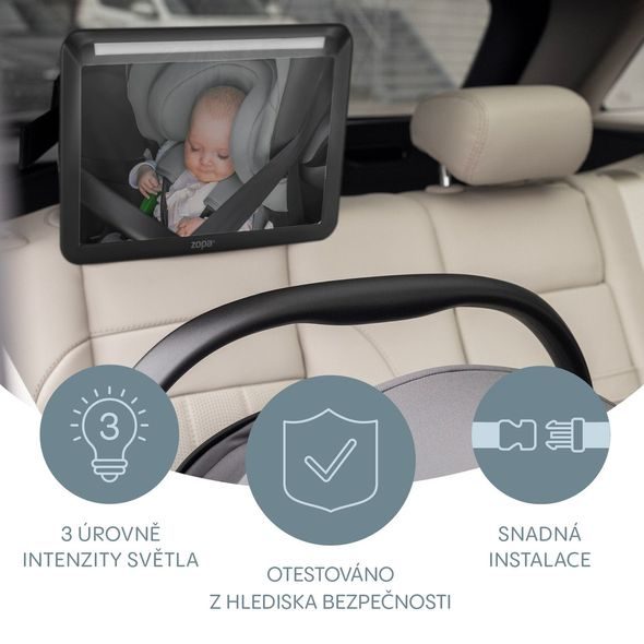 ZOPA ZRCÁTKO S LED OSVĚTLENÍM DELUXE - ZRCÁTKA DO AUTA - AUTOSEDAČKY A PŘÍSLUŠENSTVÍ