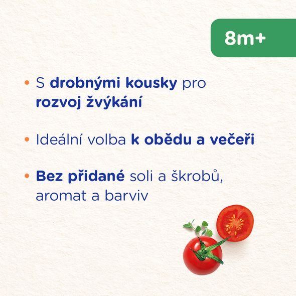 SUNAR PŘÍKRM ŠPAGETY S BOLOŇSKOU OMÁČKOU 8M+ 190G - MASO/ZELENINA - KRMENÍ