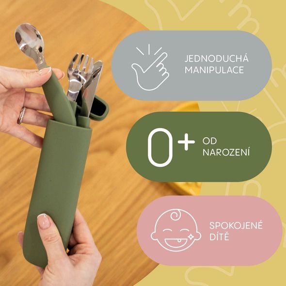 ZOPA SILIKONOVÉ POUZDRO NA PŘÍBOR - LŽIČKY A PŘÍBORY - KRMENÍ