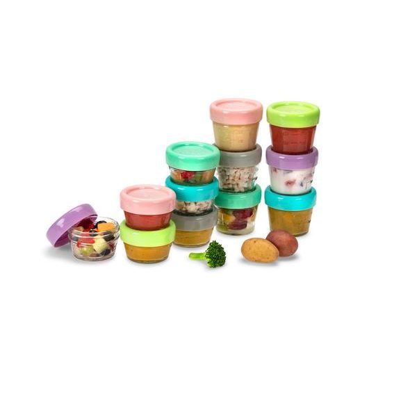 MELII SKLENĚNÉ DÓZIČKY NA POTRAVINY - 12KS - USKLADNĚNÍ JÍDLA - KRMENÍ