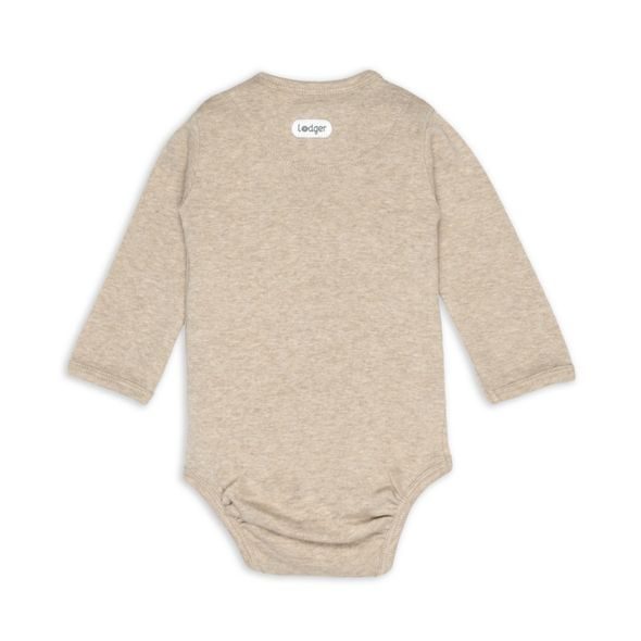 LODGER BODY S DLOUHÝM RUKÁVEM MELANGE BEIGE VEL. 62 - BODY - PRO DĚTI