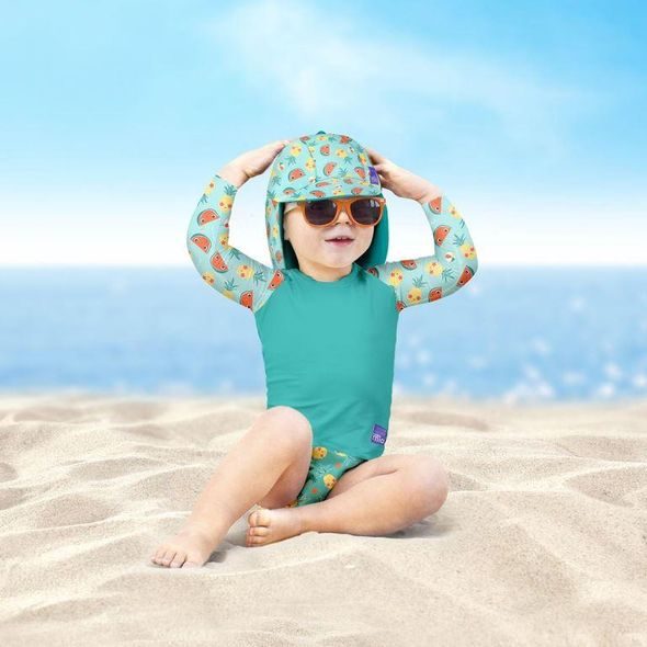 BAMBINO MIO DĚTSKÁ KOUPACÍ ČEPICE, UV 50+, TROPICAL, VEL. L/XL - UV OBLEČENÍ - PRO DĚTI