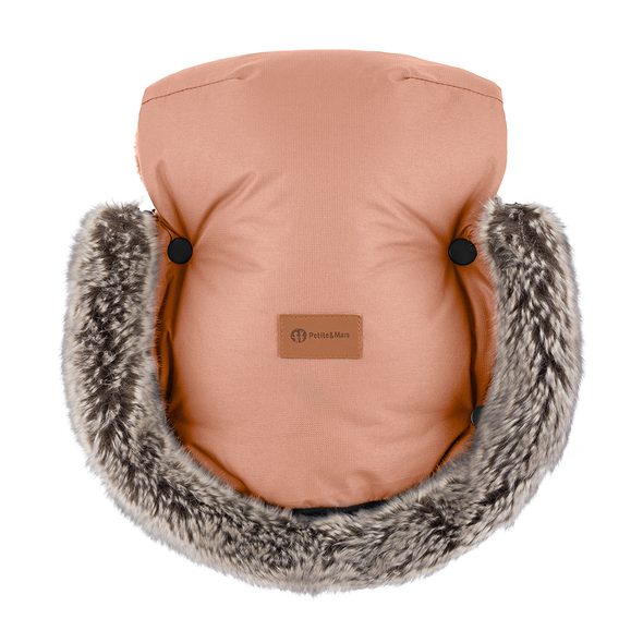PETITE&MARS RUKÁVNÍK / RUKAVICE FURRY ELEGANT CARAMEL - RUKÁVNÍKY NA KOČÁREK - KOČÁRKY A PŘÍSLUŠENSTVÍ