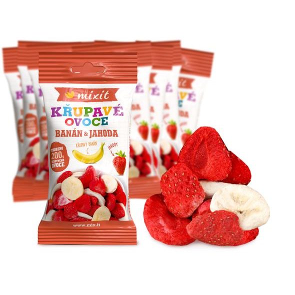 KŘUPAVÉ OVOCE DO KAPSY - BANÁN & JAHODA - SLADKÉ ZOBÁNÍ - PRO MAMINKY