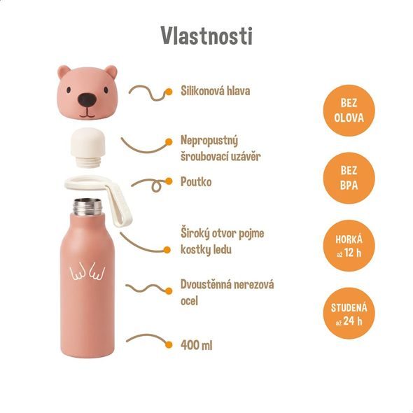 ZAZU DĚTSKÁ TERMOLÁHEV 400 ML - KAPYBARA - TERMOOBALY A TERMOSKY - KRMENÍ