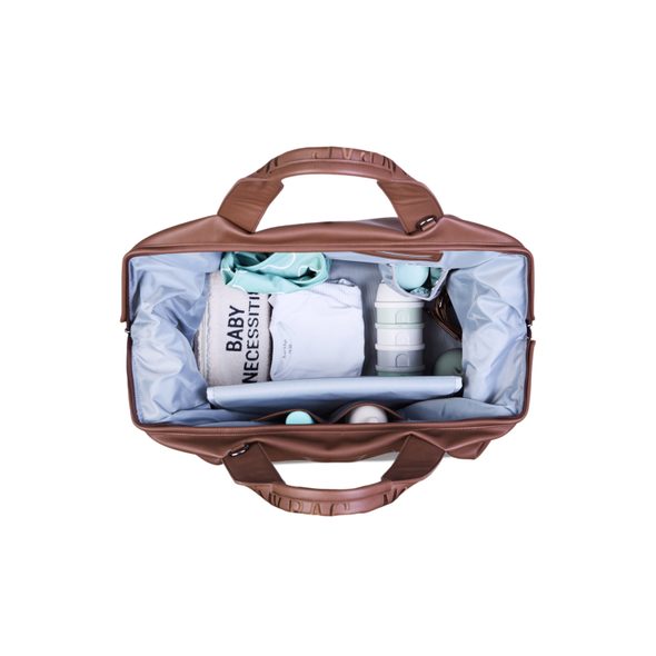 CHILDHOME PŘEBALOVACÍ TAŠKA MOMMY BAG SIGNATURE VEGAN LEATHER DARK BROWN - PŘEBALOVACÍ TAŠKY - KOČÁRKY A PŘÍSLUŠENSTVÍ