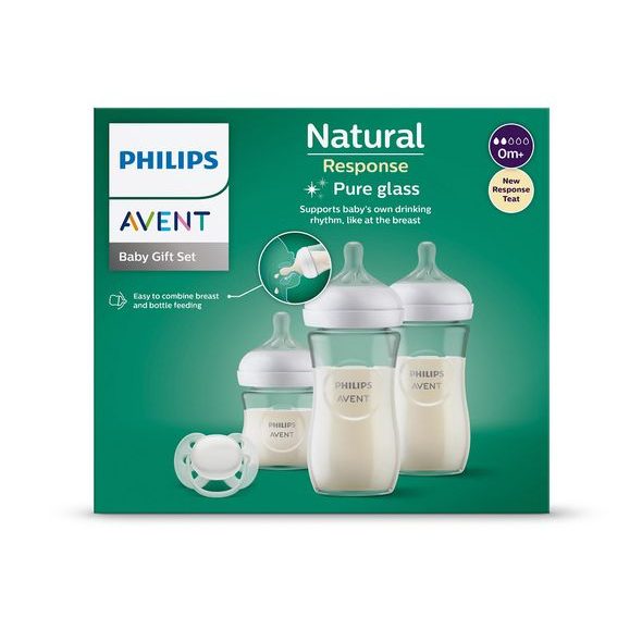 PHILIPS AVENT NOVOROZENECKÁ STARTOVNÍ SADA NATURAL RESPONSE SKLENĚNÁ SCD878/11 - KOJENECKÉ LAHVE - KRMENÍ