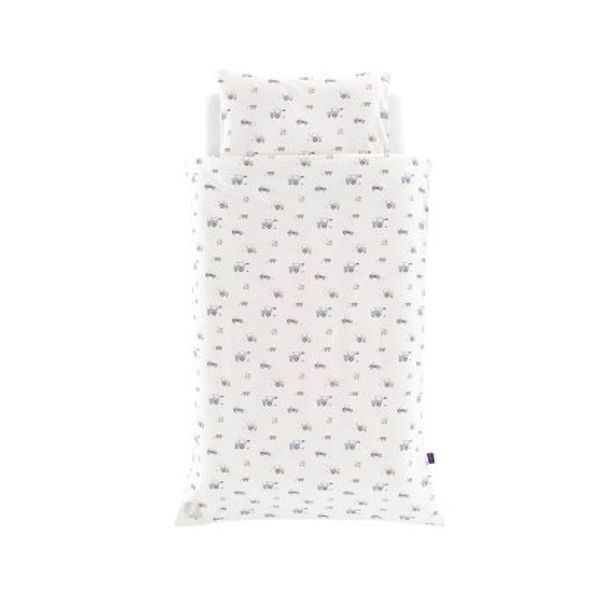 TRÄUMELAND POVLEČENÍ JERSEY 100/135 + 40/60 LITTLE FARM BLAU - POVLEČENÍ DO POSTÝLKY - SPINKÁNÍ