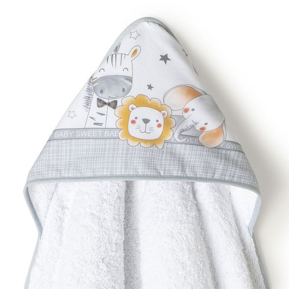 INTERBABY SET - OSUŠKA FROTÉ 100X100 SAFARI + PŘÍTULKA - ŠEDÁ - OSUŠKY A DĚTSKÉ ŽUPANY - KOUPÁNÍ A ZDRAVÍ