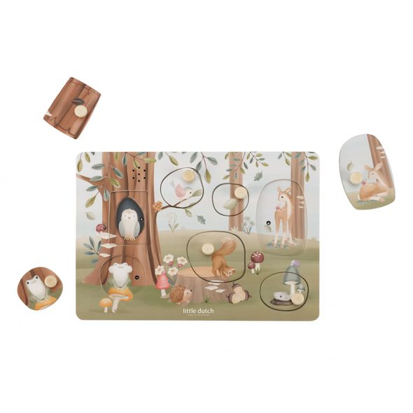 LITTLE DUTCH VKLÁDACÍ PUZZLE SE ZVUKEM FOREST FRIENDS - PUZZLE - PRO DĚTI