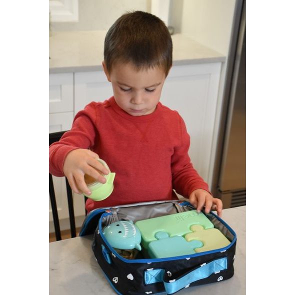 MELII SVAČINOVÝ BOX PUZZLE 850 ML - ZELENÝ, LIMETKOVÝ, MODRÝ - KRABIČKY NA SVAČINU - KRMENÍ