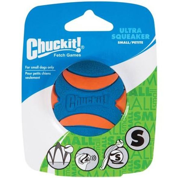 CHUCKIT! MÍČEK ULTRA SQUEAKER BALL SMALL 5 CM – PÍSKACÍ - PÍSKACÍ HRAČKY PRO PSY - CHOVATELSKÉ POTŘEBY MALVÍKZOO