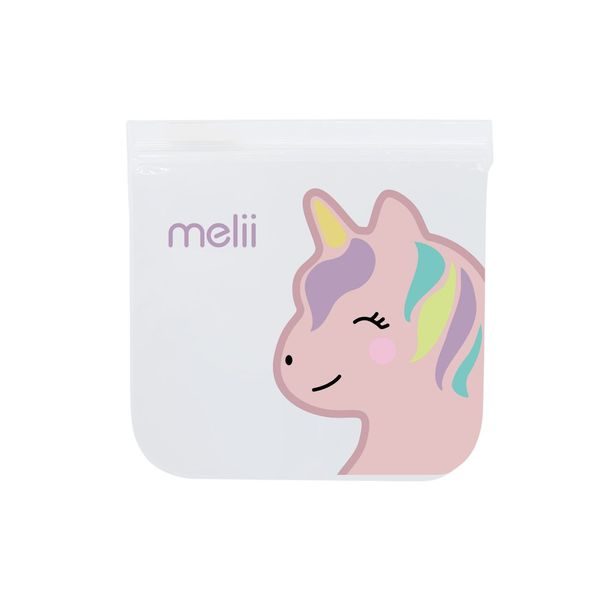 MELII OPAKOVATELNĚ POUŽITELNÉ SÁČKY NA SVAČINU 4KS - KOČKA, JEDNOROŽEC - KRABIČKY NA SVAČINU - KRMENÍ