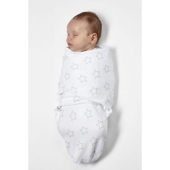 MEYCO ZAVINOVAČKA 2-BALENÍ 0-3 MĚSÍCE - STARS GREY / LIGHT GREY - ZAVINOVAČKY - SPINKÁNÍ