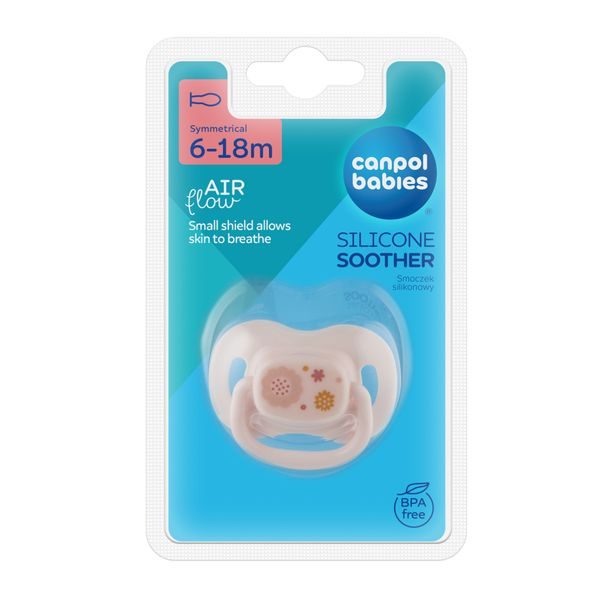 CANPOL BABIES DUDLÍK SILIKONOVÝ SYMETRICKÝ NEWBORN BABY 6-18M RŮŽOVÝ - ŠIDÍTKA A DOPLŇKY - KRMENÍ