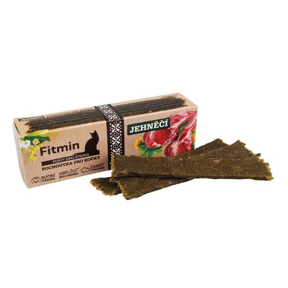 FITMIN PURITY SNAX STRIPES JEHNĚČÍ POCHOUTKA PRO KOČKY 35 G - SUŠENÉ MASO PRO KOČKY - CHOVATELSKÉ POTŘEBY MALVÍKZOO