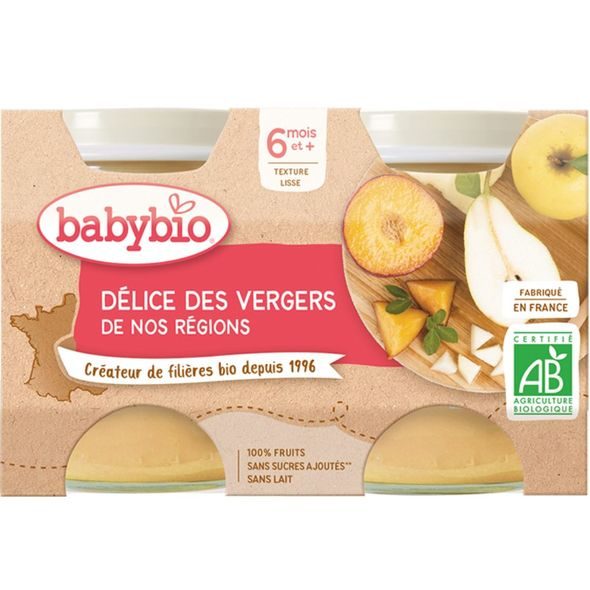 BABYBIO OVOCNÁ SMĚS 2X130 G - OVOCE/DEZERTY - KRMENÍ