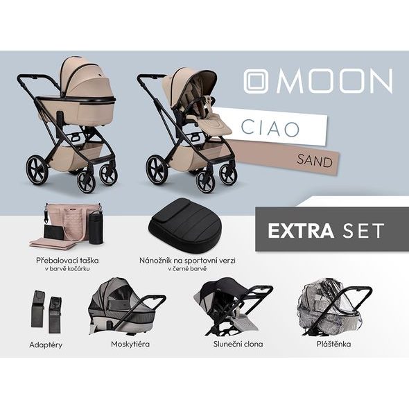MOON CIAO EXTRA SET - SAND - KOMBINACE S PŘÍSLUŠENSTVÍM - KOČÁRKY A PŘÍSLUŠENSTVÍ