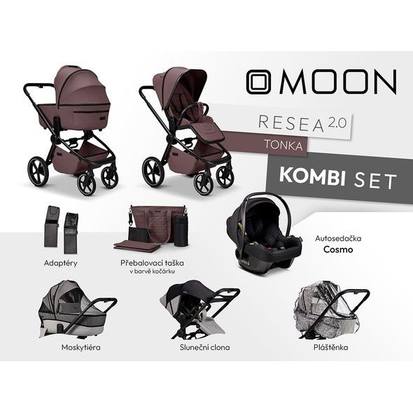 MOON RESEA 2.0 KOMBI SET - TONKA - KOMBINACE S PŘÍSLUŠENSTVÍM - KOČÁRKY A PŘÍSLUŠENSTVÍ