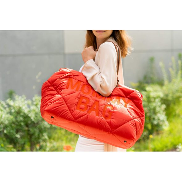 CHILDHOME PŘEBALOVACÍ TAŠKA MOMMY BAG PUFFERED RED - PŘEBALOVACÍ TAŠKY - KOČÁRKY A PŘÍSLUŠENSTVÍ