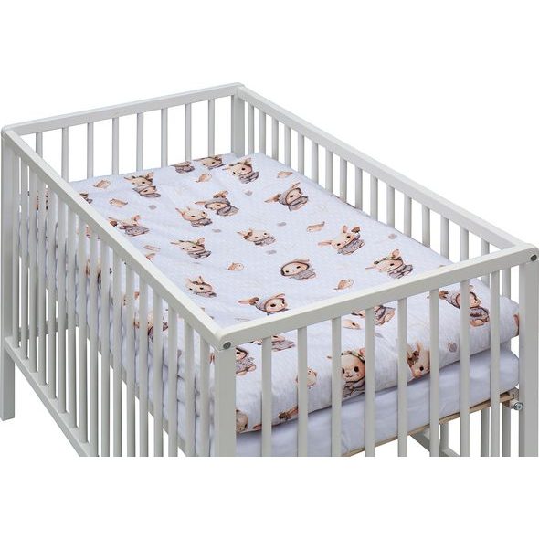 SCARLETT DĚTSKÁ POSTÝLKA S KOMPLETNÍ VÝBAVOU KRÁLÍČEK ŠEDÁ 120 X 60 CM - DŘEVĚNÉ POSTÝLKY - SPINKÁNÍ