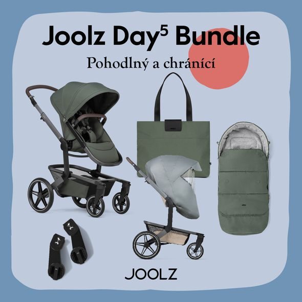 JOOLZ DAY5 KOMPLETNÍ SET 2025 + ADAPTÉRY + TAŠKA + FUSAK + PLÁŠTĚNKA - DVOJKOMBINACE - KOČÁRKY A PŘÍSLUŠENSTVÍ