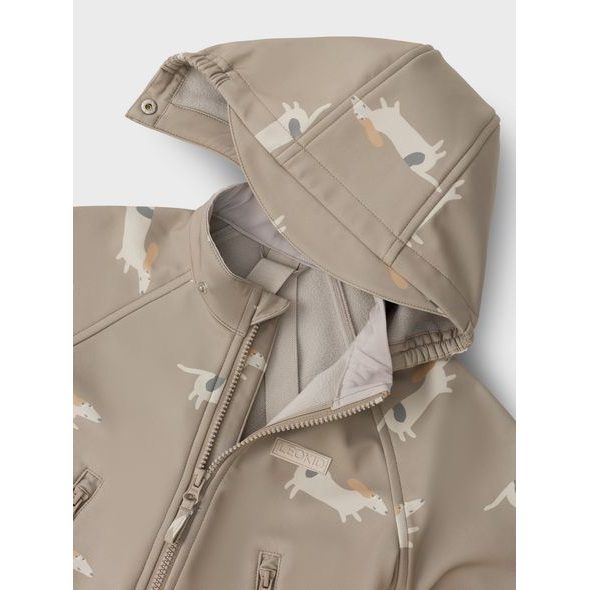 LEOKID SOFTSHELLOVÁ KOMBINÉZA LILO BEIGE WOOF VEL. 104 - ZIMNÍ KOMBINÉZY - PRO DĚTI