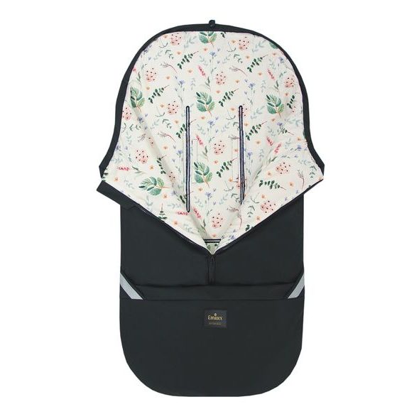 EMITEX FUSAK 2V1 COCOON SOFTSHELL BLACK + FOREST BLOSSOM - FUSAKY DO KOČÁRKU - KOČÁRKY A PŘÍSLUŠENSTVÍ