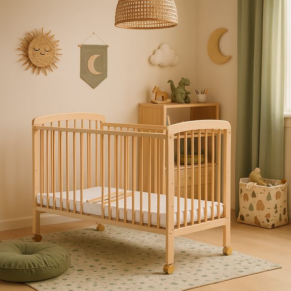 SCARLETT DĚTSKÁ POSTÝLKA SCARLETT MÍŠA - ECO PŘÍRODNÍ (BUK) - VYNDAVACÍ PŘÍČKY - 120 X 60 CM - DŘEVĚNÉ POSTÝLKY - SPINKÁNÍ