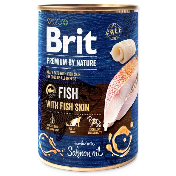 BRIT PREMIUM BY NATURE RYBA A RYBÍ KŮŽE 400 G - KONZERVY PRO PSY - CHOVATELSKÉ POTŘEBY MALVÍKZOO