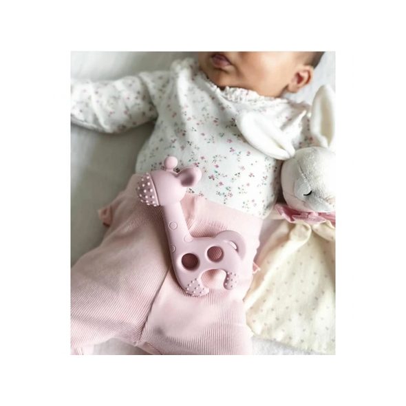 DIAPERCHAMP KOUSÁTKO ŽIRAFA BITE ME RAFF OLD PINK - KOUSÁTKA - PRO DĚTI