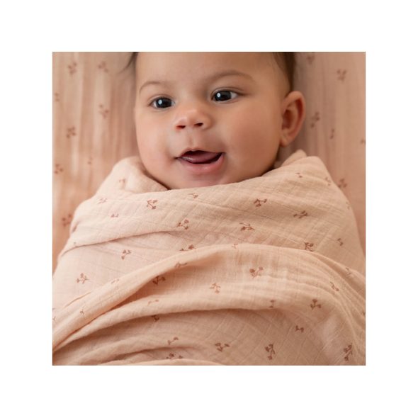 LITTLE DUTCH PLENA ZAVINOVACÍ 120X120 CM S POTISKEM PURE BLOSSOM - LÁTKOVÉ PLENY ALL IN ONE - PŘEBALOVÁNÍ