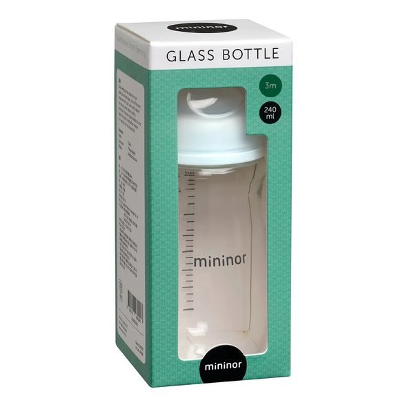 MININOR SKLENĚNÁ KOJENECKÁ LAHEV 240ML 3M - KOJENECKÉ LAHVE - KRMENÍ
