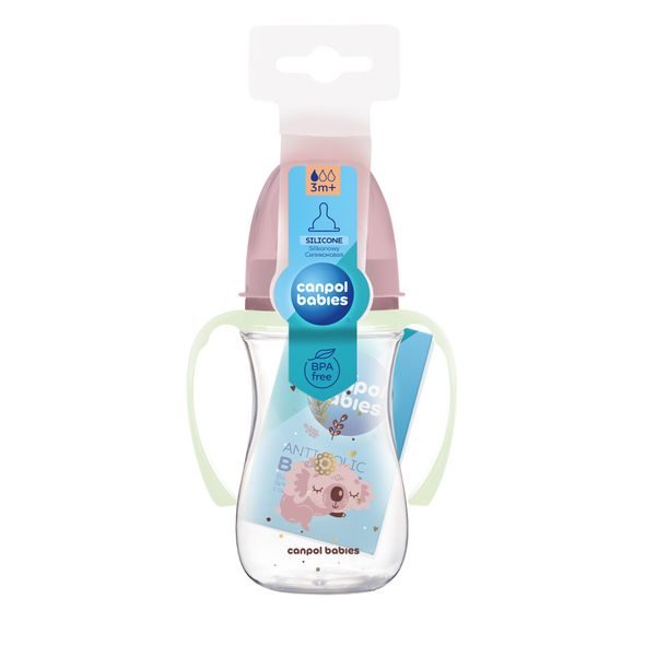 CANPOL BABIES ANTIKOLIKOVÁ LAHEV EASYSTART SLEEPY KOALA 240ML RŮŽOVÁ - KOJENECKÉ LAHVE - KRMENÍ