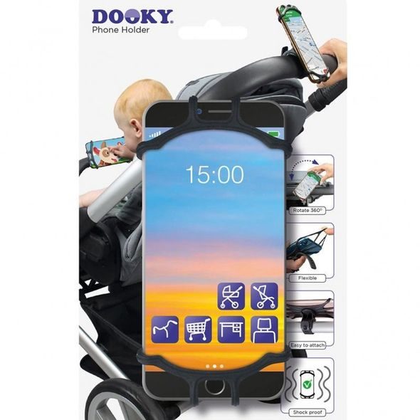 DOOKY UNIVERZÁLNÍ DRŽÁK NA MOBILNÍ TELEFON - HÁČKY, POPRUHY A KOLÍČKY - KOČÁRKY A PŘÍSLUŠENSTVÍ