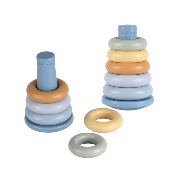 LITTLE DUTCH NASAZOVACÍ KROUŽKY MODRÉ - STOHOVACÍ HRAČKY - PRO DĚTI