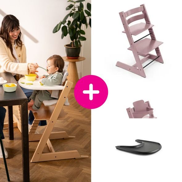 STOKKE® TRIPP TRAPP® + BABY SET + PULT ZVÝHODNĚNÁ SADA - JÍDELNÍ ŽIDLIČKY DŘEVĚNÉ - KRMENÍ