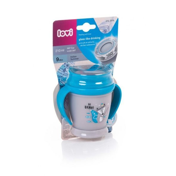 LOVI HRNÍČEK 360 MINI 210ML S ÚCHYTY INDIAN SUMMER - DĚTSKÉ HRNEČKY - KRMENÍ