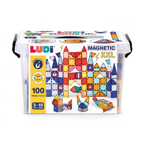 LUDI MAGNETICKÁ STAVEBNICE XXL 100 KS - STAVEBNICE A PUZZLE - PRO DĚTI
