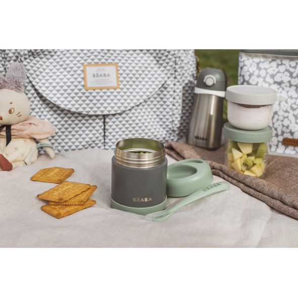 BEABA TERMOSKA NA JÍDLO 300ML MINERAL GREY - TERMOOBALY A TERMOSKY - KRMENÍ