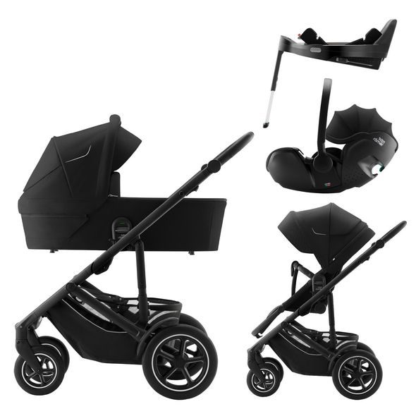 BRITAX SET KOČÁREK SMILE 5Z + HLUBOKÁ KORBA + AUTOSEDAČKA BABY-SAFE PRO + VARIO BASE 5Z CLASSIC - TROJKOMBINACE - KOČÁRKY A PŘÍSLUŠENSTVÍ