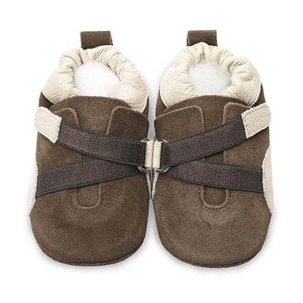 SHOOSHOOS DĚTSKÉ KOŽENÉ BOTIČKY BROWN SUEDE/WRAP - BOTIČKY - PRO DĚTI